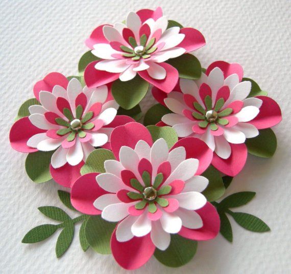 Paper flower crafts pink