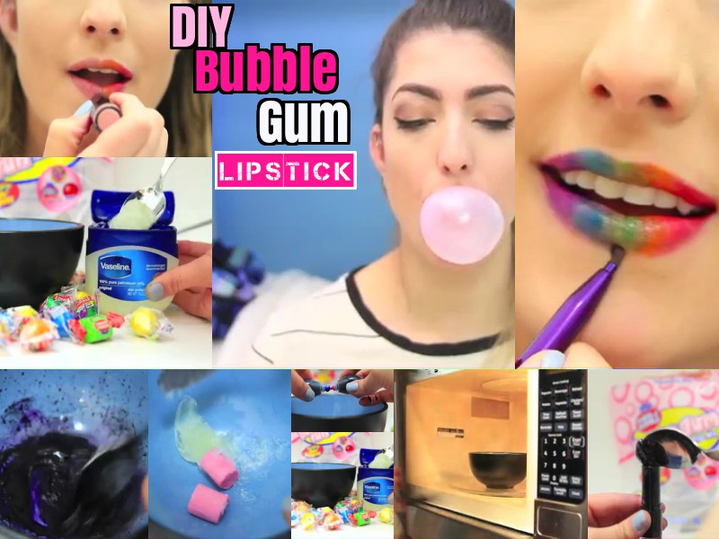 DIY Bubble Gum Lipstick  Step by Step Ideas