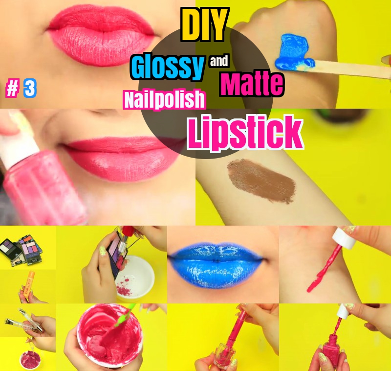DIY Glossy and matt Nail Polish Lipstick