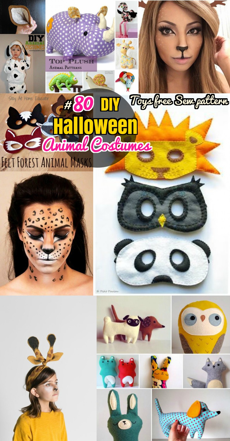 80 DIY Animal Crafts Halloween Animal Costumes Mask And Stuffed