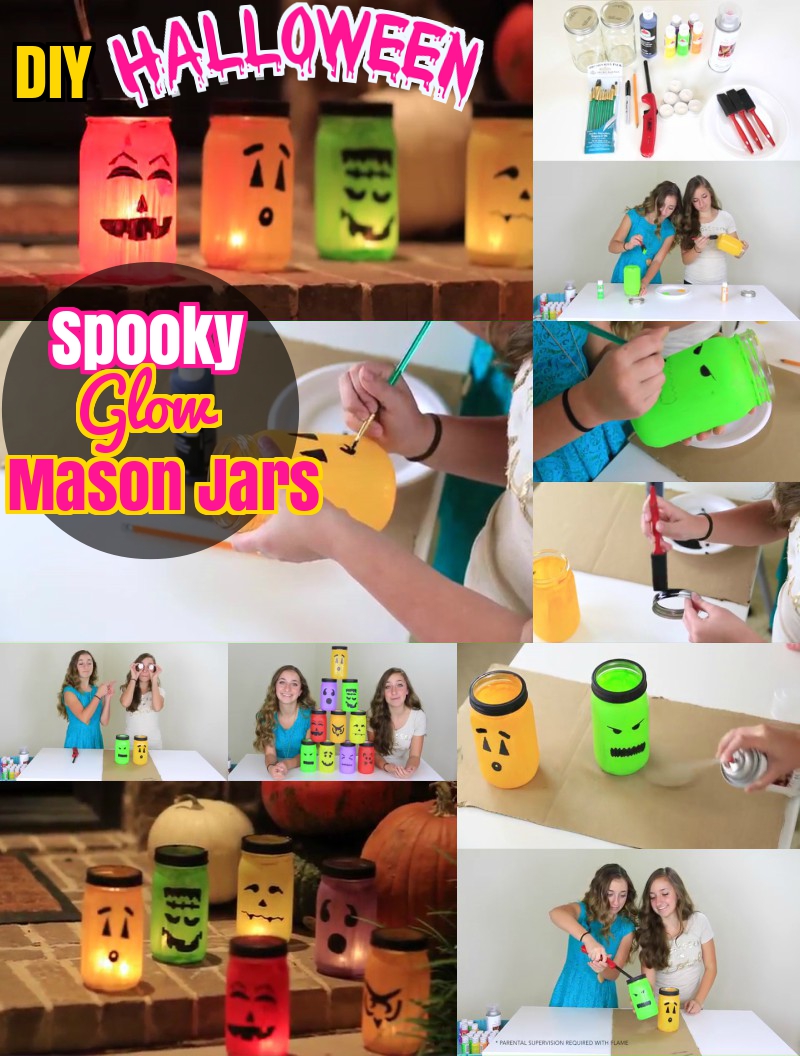 DIY Halloween Spooky Glow Mason Jars