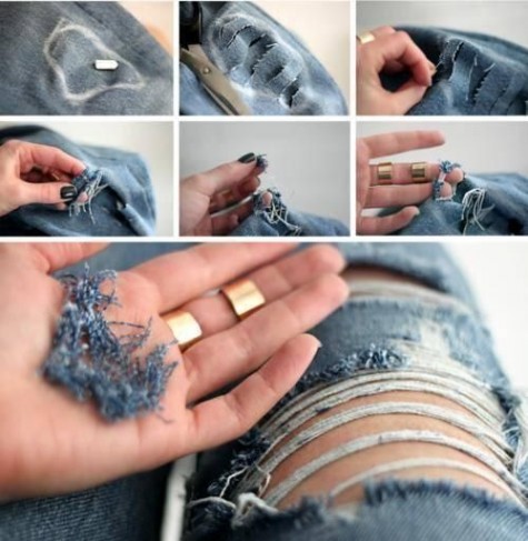 DIY ripped jeans distressed jean