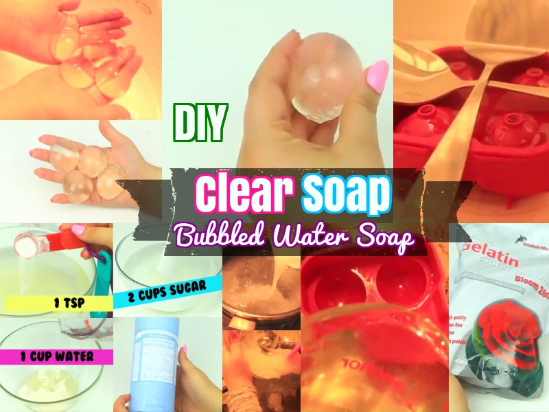 DIY how to make clear transparent bubbled water soap