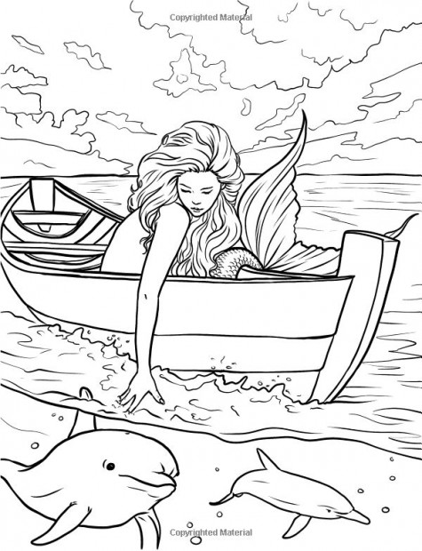 Dolphin Mermaid Coloring Pages 28 Images Mermaids Dolphins Boat
