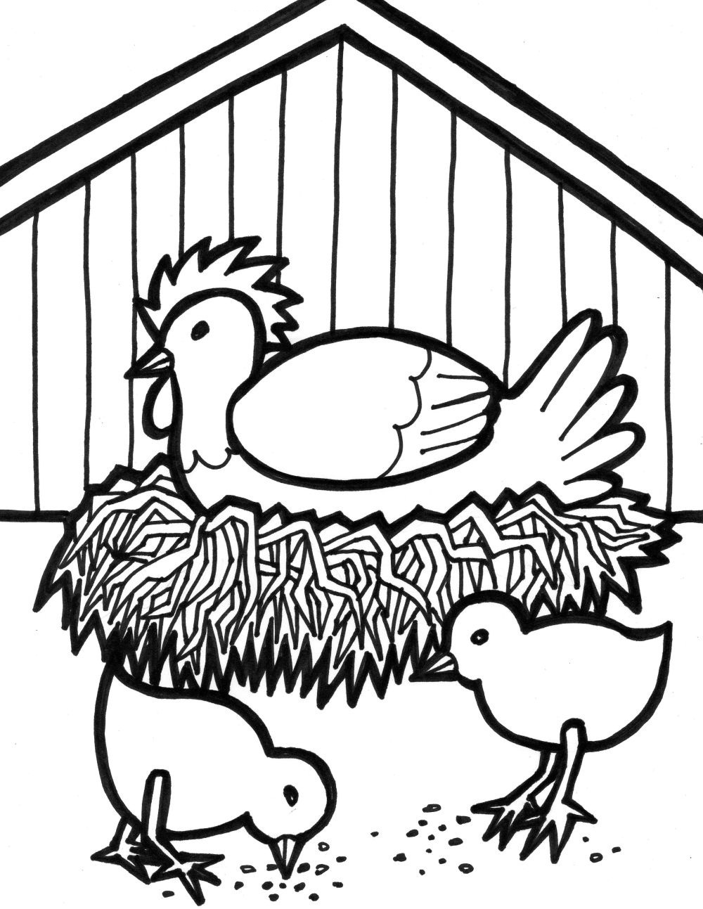 easy farm coloring pages - photo #10