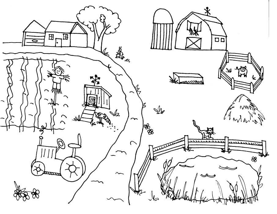 easy farm coloring pages - photo #33