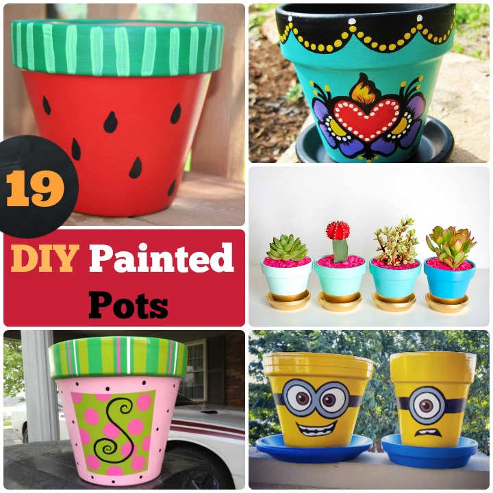 #19 DIY Painted Pots : How to Paint Pots for a Adorable Garden