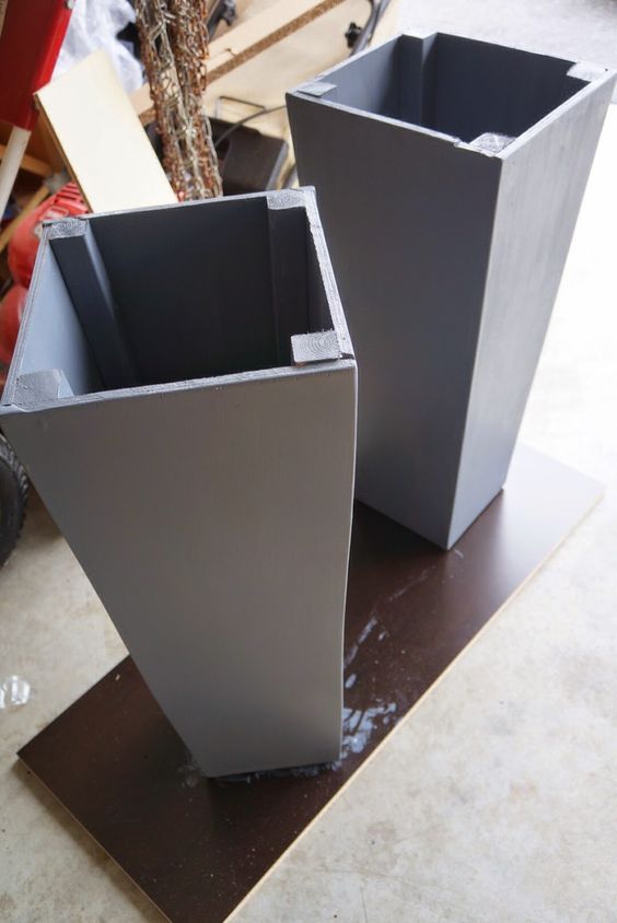 planters tall diy square planter garden box concrete modern boxes outdoor tale pots pot frame plant wooden flower curb wood