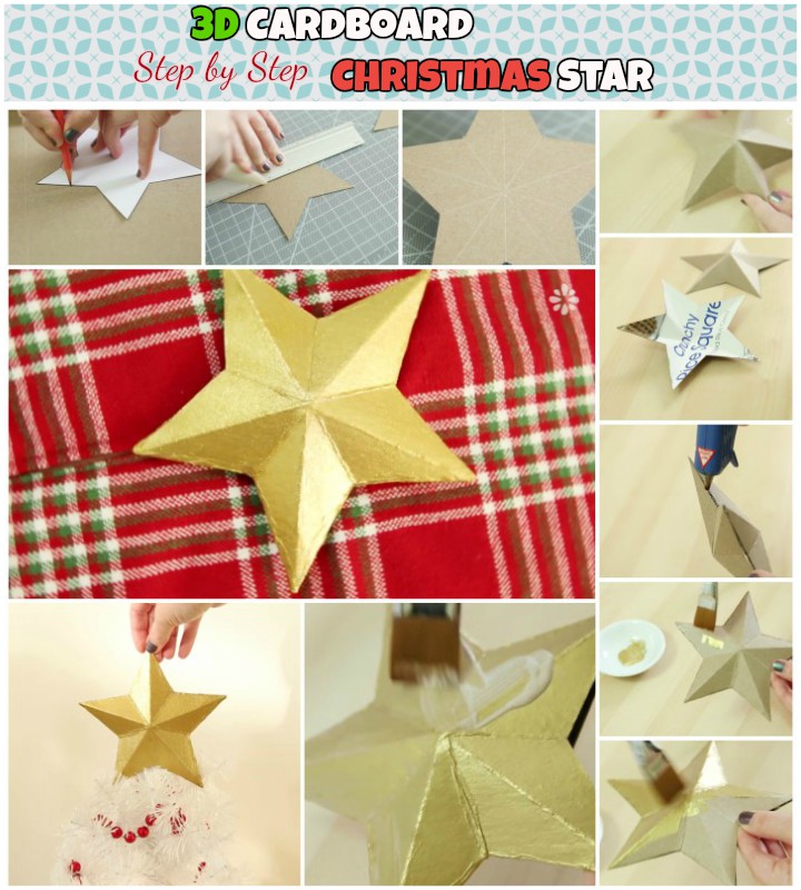 DIY Step by Step Cardboard Christmas Star Ornament