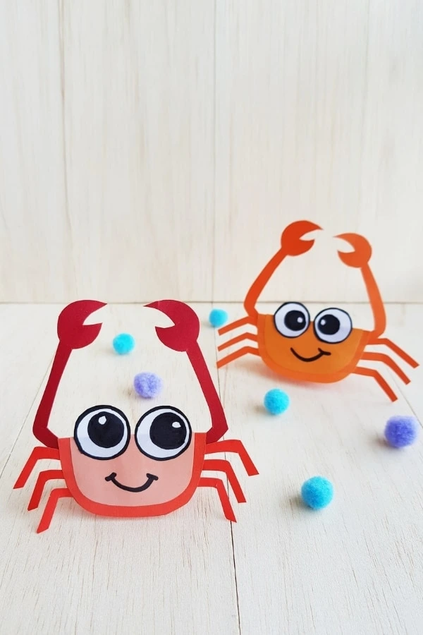 Funny and Cute crab craft for ocean themed activities