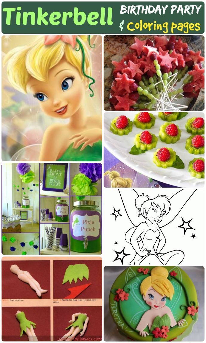 Tinkerbell Birtday party ideas and coloring pages