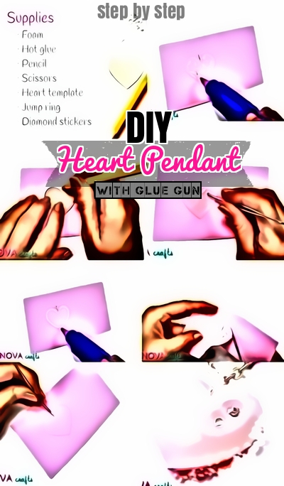 DIY Heart Pendant Gift idea glue gun craft