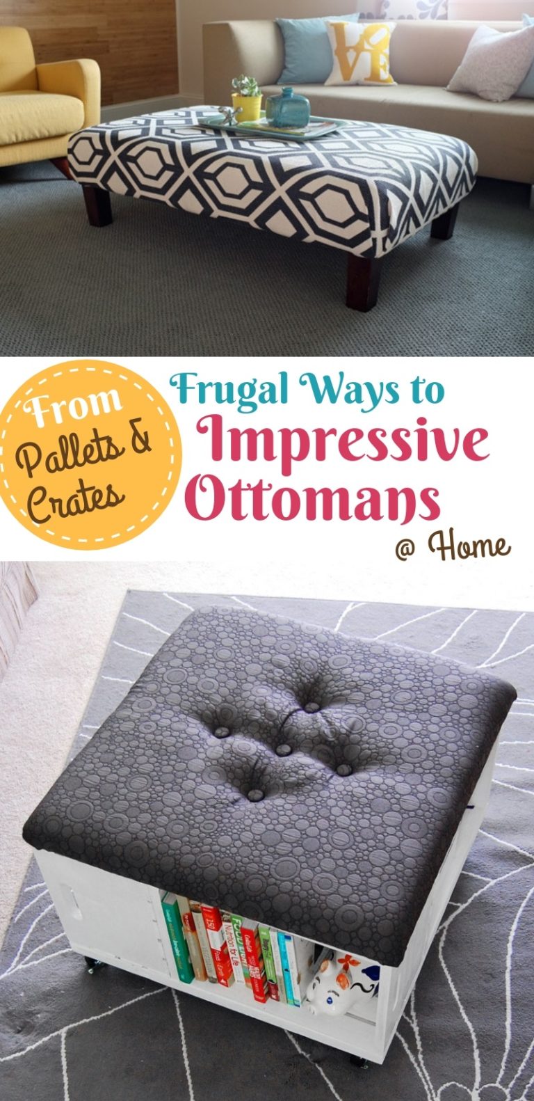 15 DIY Storage Ottoman Ideas Frugal Ways with Recycle Crates & Pallets