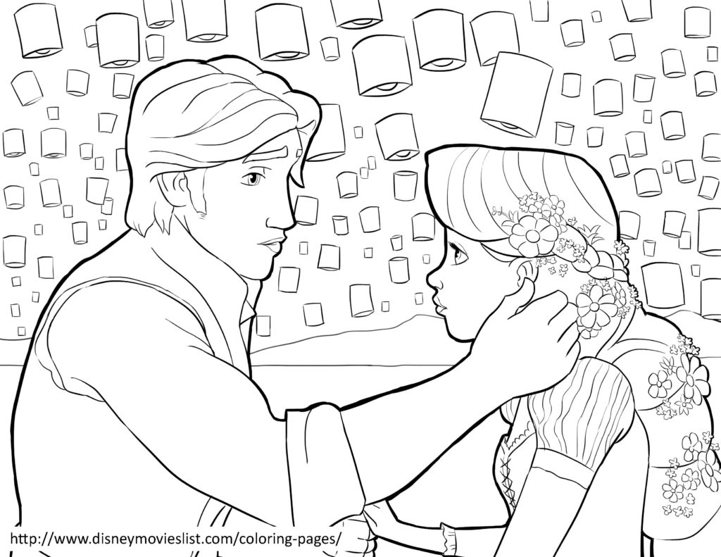 Rapunzel and Eugene coloring page - DIY Craft Ideas & Gardening