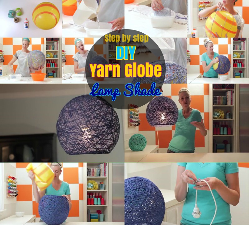 DIY Lamp Shade Yarn Globe Lights