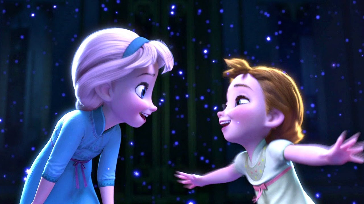 Frozen Anna and Elsa as kids