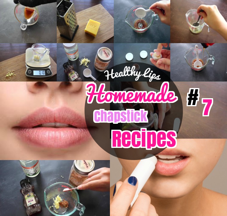 DIY Homemade Chapstick lip balm recipes for healthy lips