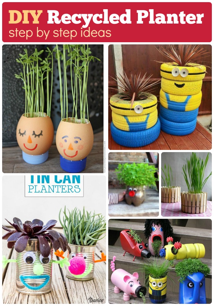 DIY Recycled planter how to recycle plastic and scrap for planters