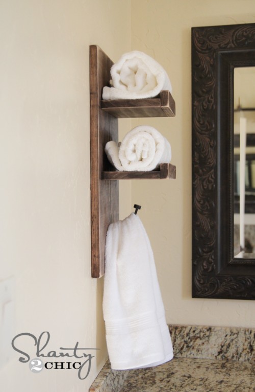 23 Diy Bathroom Storage Ideas Towel, Bathroom Towel Hangers Ideas