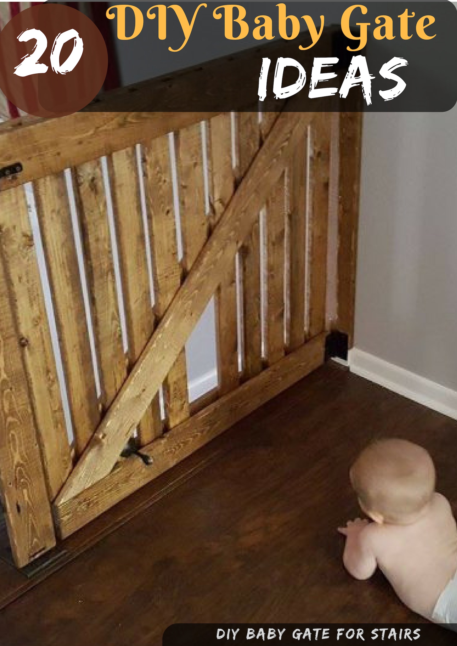 20 DIY Baby Gate Ideas Fabric Pallet, and Wood Frame Gates for Stairs