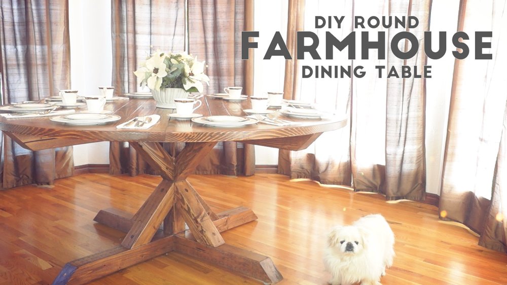 Diy Farmhouse Table Bench Plans, Round Farmhouse Dining Table